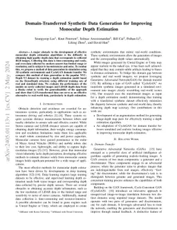 Domain-Transferred Synthetic Data Generation for Improving Monocular
  Depth Estimation
