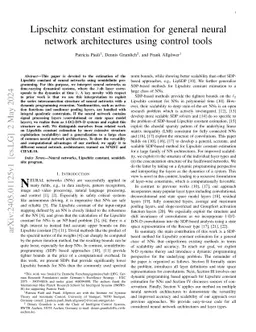 Lipschitz constant estimation for general neural network architectures
  using control tools