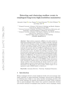 Detecting and clustering swallow events in esophageal long-term
  high-resolution manometry