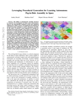 Leveraging Procedural Generation for Learning Autonomous Peg-in-Hole
  Assembly in Space