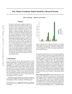 Why Tabular Foundation Models Should Be a Research Priority