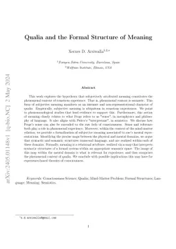 Qualia and the Formal Structure of Meaning