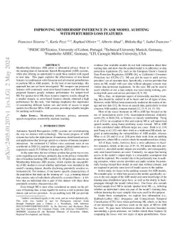 Improving Membership Inference in ASR Model Auditing with Perturbed Loss
  Features