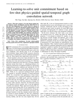 Learning-to-solve unit commitment based on few-shot physics-guided
  spatial-temporal graph convolution network