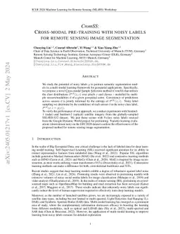 CromSS: Cross-modal pre-training with noisy labels for remote sensing image segmentation