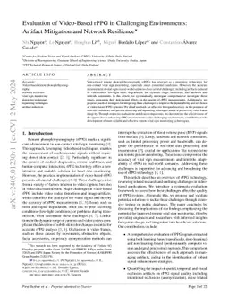 Evaluation of Video-Based rPPG in Challenging Environments: Artifact
  Mitigation and Network Resilience