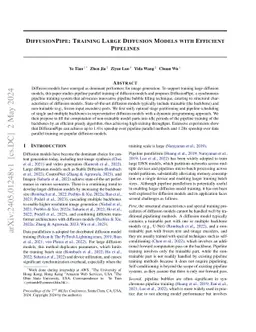 DiffusionPipe: Training Large Diffusion Models with Efficient Pipelines