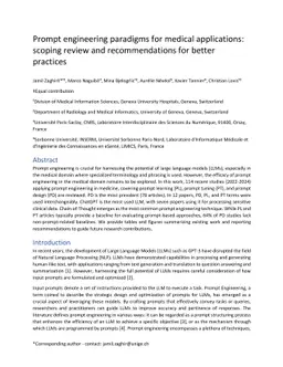 Prompt engineering paradigms for medical applications: scoping review
  and recommendations for better practices