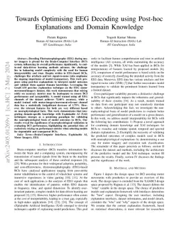 Towards Optimising EEG Decoding using Post-hoc Explanations and Domain
  Knowledge
