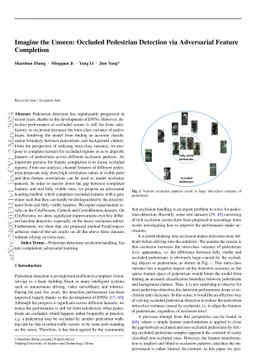 Imagine the Unseen: Occluded Pedestrian Detection via Adversarial
  Feature Completion