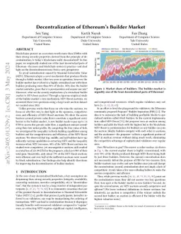 Decentralization of Ethereum's Builder Market