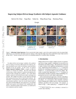 Improving Subject-Driven Image Synthesis with Subject-Agnostic Guidance