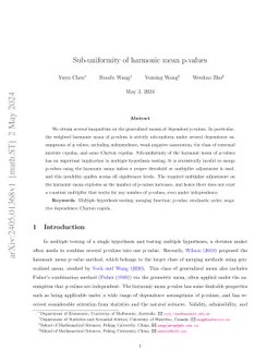 Sub-uniformity of harmonic mean p-values