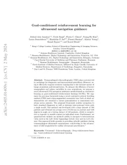 Goal-conditioned reinforcement learning for ultrasound navigation
  guidance