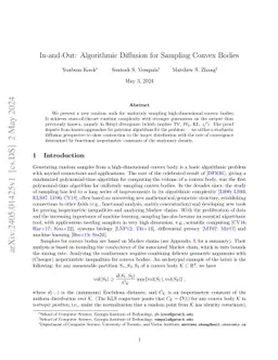 In-and-Out: Algorithmic Diffusion for Sampling Convex Bodies