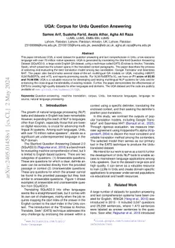 UQA: Corpus for Urdu Question Answering