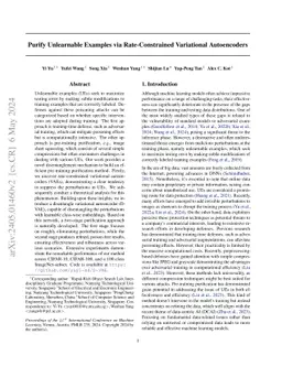 Purify Unlearnable Examples via Rate-Constrained Variational
  Autoencoders