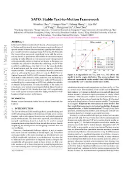 SATO: Stable Text-to-Motion Framework
