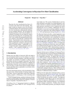 Accelerating Convergence in Bayesian Few-Shot Classification