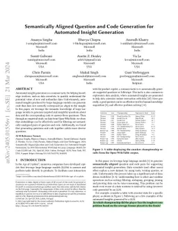 Semantically Aligned Question and Code Generation for Automated Insight
  Generation