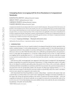 Untangling Knots: Leveraging LLM for Error Resolution in Computational
  Notebooks