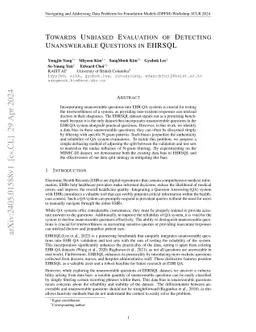 Towards Unbiased Evaluation of Detecting Unanswerable Questions in
  EHRSQL