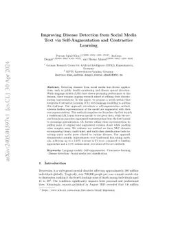Improving Disease Detection from Social Media Text via Self-Augmentation
  and Contrastive Learning