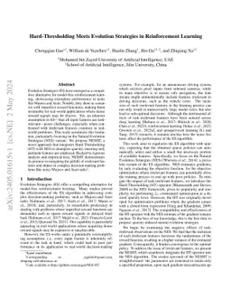 Hard-Thresholding Meets Evolution Strategies in Reinforcement Learning