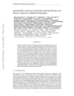 Generative Active Learning for the Search of Small-molecule Protein
  Binders