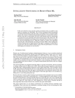 Intelligent Switching for Reset-Free RL