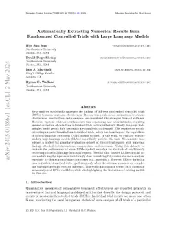 Automatically Extracting Numerical Results from Randomized Controlled
  Trials with Large Language Models