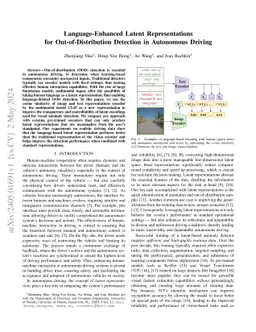 Language-Enhanced Latent Representations for Out-of-Distribution
  Detection in Autonomous Driving