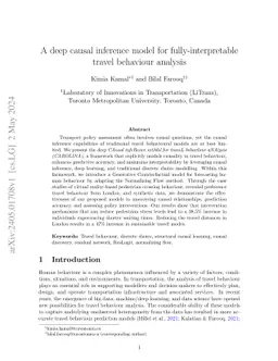 A deep causal inference model for fully-interpretable travel behaviour
  analysis