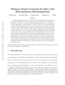 Minimax Regret Learning for Data with Heterogeneous Subgroups
