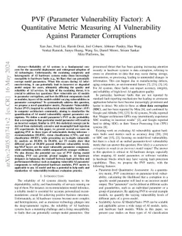 PVF (Parameter Vulnerability Factor): A Scalable Metric for
  Understanding AI Vulnerability Against SDCs in Model Parameters