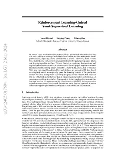 Reinforcement Learning-Guided Semi-Supervised Learning