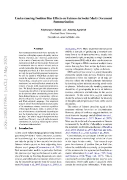 Understanding Position Bias Effects on Fairness in Social Multi-Document
  Summarization