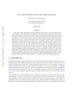Non-linear Welfare-Aware Strategic Learning