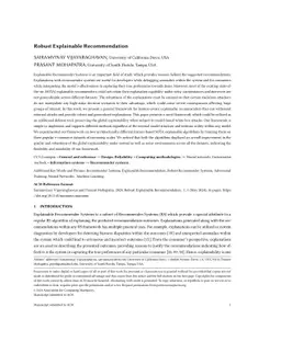 Robust Explainable Recommendation