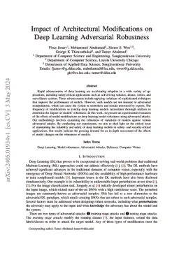 Impact of Architectural Modifications on Deep Learning Adversarial
  Robustness