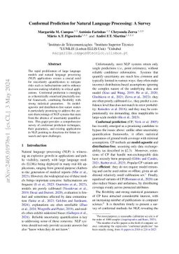 Conformal Prediction for Natural Language Processing: A Survey
