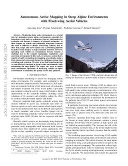 Autonomous Active Mapping in Steep Alpine Environments with Fixed-wing
  Aerial Vehicles