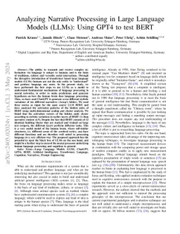 Analyzing Narrative Processing in Large Language Models (LLMs): Using
  GPT4 to test BERT