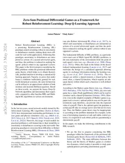Zero-Sum Positional Differential Games as a Framework for Robust
  Reinforcement Learning: Deep Q-Learning Approach