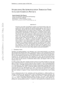 Stabilizing Backpropagation Through Time to Learn Complex Physics
