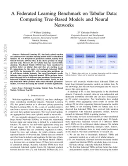 A Federated Learning Benchmark on Tabular Data: Comparing Tree-Based
  Models and Neural Networks