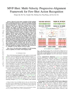 MVP-Shot: Multi-Velocity Progressive-Alignment Framework for Few-Shot Action Recognition