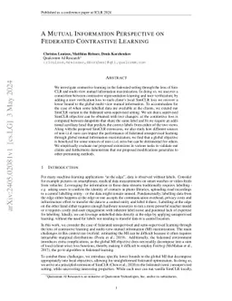 A Mutual Information Perspective on Federated Contrastive Learning