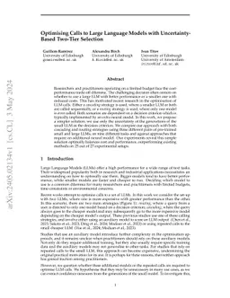 Optimising Calls to Large Language Models with Uncertainty-Based
  Two-Tier Selection