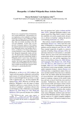 Hoaxpedia: A Unified Wikipedia Hoax Articles Dataset